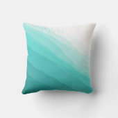 ターコイズモダンティール（緑がかった色）波水色抽象芸術 クッション (裏面)