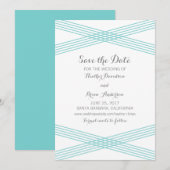 ターコイズモダンデコ保存日付招待状 セーブザデート (正面/裏面)