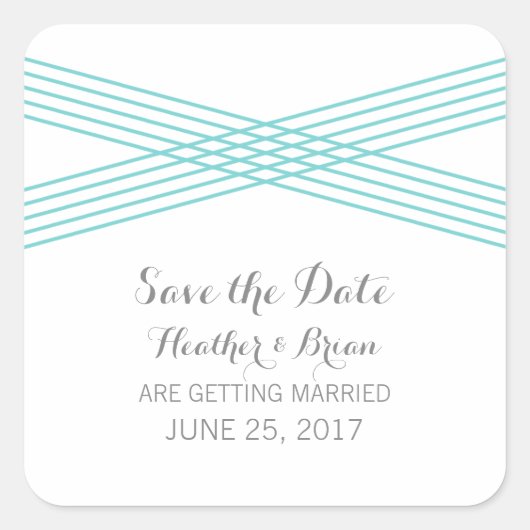 ターコイズモダンデコ日付ステッカーの保存 スクエアシール (正面)