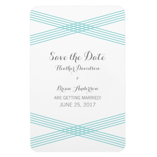 ターコイズモダンデコ日付磁石を保存 マグネット (縦)