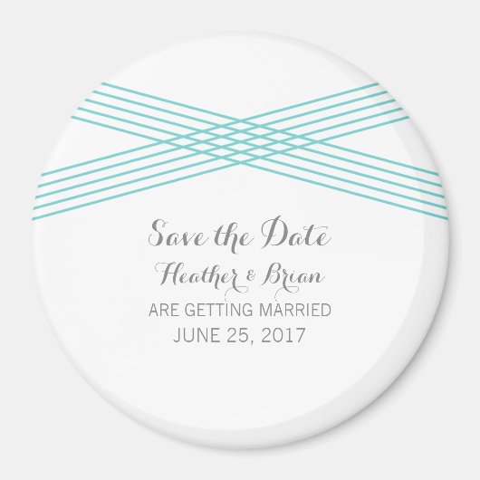 ターコイズモダンデコ日付磁石を保存 マグネット (正面)