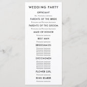 ターコイズモダンヒトデ結婚ィー式計画 プログラム (裏面)