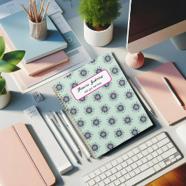 ターコイズモダンピンクフローラマンダラドードレス プランナー手帳