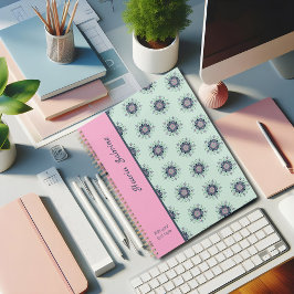 ターコイズモダンピンクフローラマンダラドードレス プランナー手帳