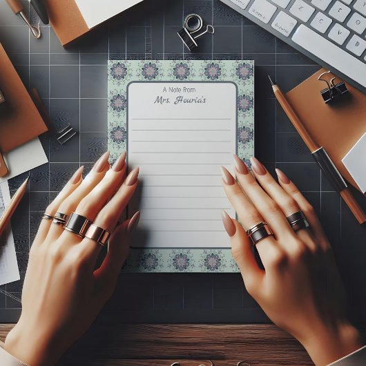 ターコイズモダンピンクフローラマンダラドードレス ポストイット