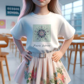 ターコイズモダンピンクフローラマンダラドードレス Tシャツ