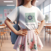 ターコイズモダンピンクフローラマンダラドードレス Tシャツ