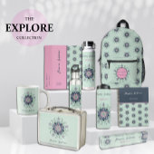 ターコイズモダンピンクフローラマンダラドードレス Tシャツ