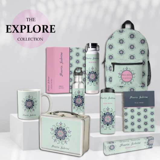 ターコイズモダンピンクフローラマンダラドードレス Tシャツ