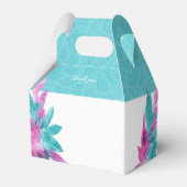 ターコイズモダンピンク熱帯抽象芸術花 フェイバーボックス (裏面サイド)