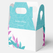 ターコイズモダンピンク熱帯抽象芸術花 フェイバーボックス (オープン)