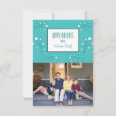 ターコイズモダンベリーホリデーフォトカード 招待状 (正面)