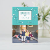 ターコイズモダンベリーホリデーフォトカード 招待状 (スタンド正面)