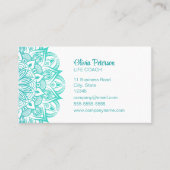 ターコイズモダンマンダラライフコーチ 名刺 (正面)