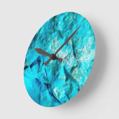 ターコイズモダンマーブルストーン ラウンド壁時計 (傾斜)