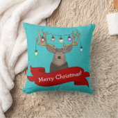 ターコイズモダンレッドクリスマストナディアライト クッション (ブランケット)