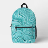 ターコイズモダン大理石 プリントバックパック (正面)