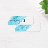 ターコイズモダン水色スプラッシュホワイトプライスラベル (デスク)