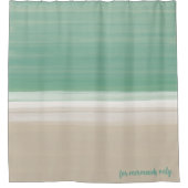 ターコイズモダン海サンディビーチカスタム シャワーカーテン (正面)