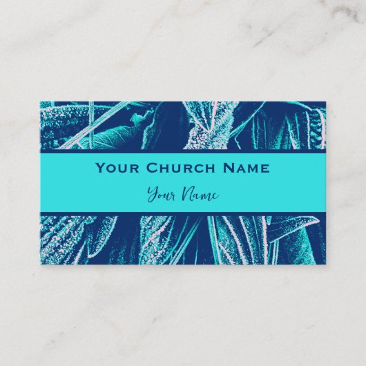 ターコイズモダン自然聖書マタイ28:11 名刺 (正面)
