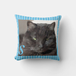 ターコイズモノグラムキャットフォト クッション