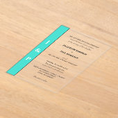 ターコイズモノグラム新郎新婦澄ん アクリル招待状 (レイダウン)