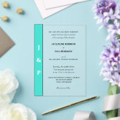 ターコイズモノグラム新郎新婦澄ん アクリル招待状 (インサイチュ (ウェディング))
