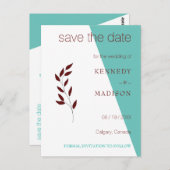 ターコイズモノグラム 💍 現代的幾何学的なエレガンス ポストカード (正面/裏面)