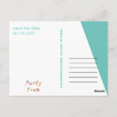 ターコイズモノグラム 💍 現代的幾何学的なエレガンス ポストカード (裏面)