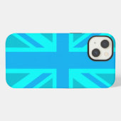 ターコイズユニオンジャック英国国旗 iPhoneケース (裏面横)