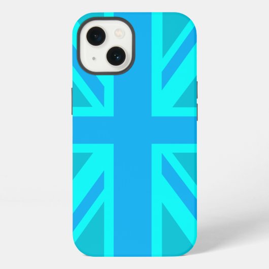 ターコイズユニオンジャック英国国旗 iPhoneケース (裏面)