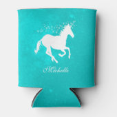 ターコイズユニコーンパーソナライズされたクーラーボックス 缶クーラー (正面)