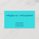 ターコイズユニークティール(緑がかった色)自然ライフウェルネスコーチ 名刺 (裏面)