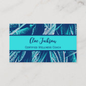 ターコイズユニークティール(緑がかった色)自然ライフウェルネスコーチ 名刺 (正面)