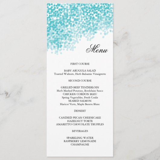 ターコイズライトシャワーメニューカード メニュー (正面)