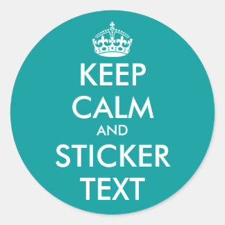 ターコイズラウンドKeepCalmスタンプ |個人用設定 ラウンドシール