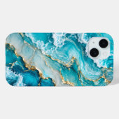 ターコイズラグーンウェーブアブストラクト Case-Mate iPhoneケース (裏面 (横))