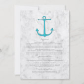 ターコイズラスティックアンカー結婚式情報 招待状 (正面)