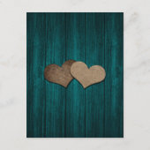 ターコイズラスティックカントリーウッドストリングライトウェディング エンクロージャーカード (裏面)