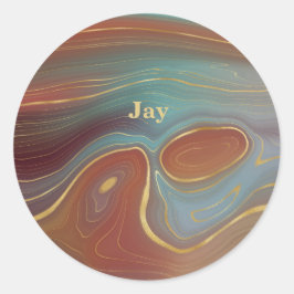 ターコイズラストとタンアゲートルックと金ゴールド ラウンドシール