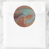 ターコイズラストとタンアゲートルックと金ゴールド ラウンドシール (バッグ)