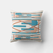 ターコイズラストコーラル地中海のグレイ様モチーフ クッション (裏面)