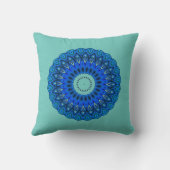 ターコイズラブザマンダラブルーススクエアピロー クッション (裏面)
