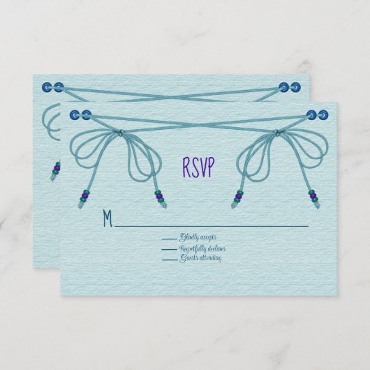 ターコイズラブノット結婚ズ 出欠カード (正面/裏面)