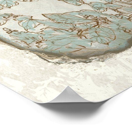 ターコイズラブバードの結婚式ウェルカムサイン ポスター (角)