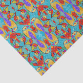 ターコイズラブバードモザイク – カップルのためのロマンチック 薄葉紙 (詳細)