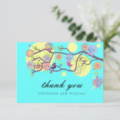 ターコイズラブ結婚バードサンキューカード サンキューカード (スタンド正面)