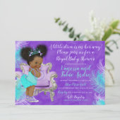 ターコイズラベンダーウォーターカラーベビーシャワー 招待状 (スタンド正面)