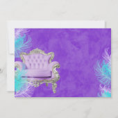 ターコイズラベンダーウォーターカラーベビーシャワー 招待状 (裏面)