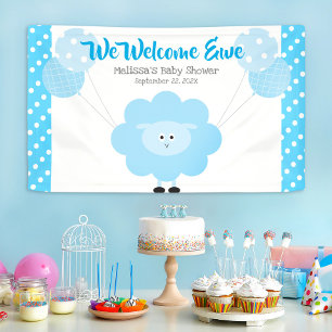 ターコイズラムバルーンボーイ赤ちゃんシャワーかわいいかわいい 横断幕